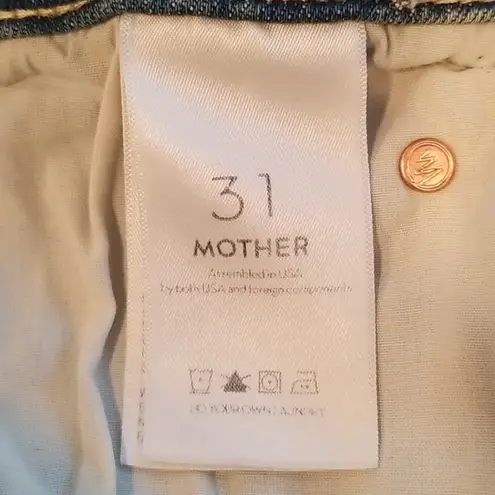 💕MOTHER💕 The Pixie Dazzler Ankle Fray Jeans Secret Sister Button Fly 31 Blue