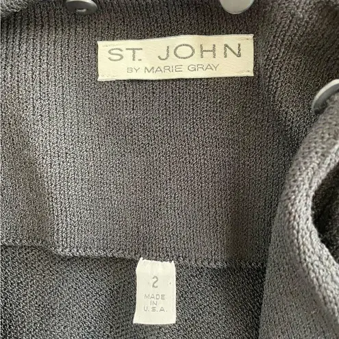St. John Santana Knit Day To Evening Double Breasted Sweater Remove Collar Cuff 2