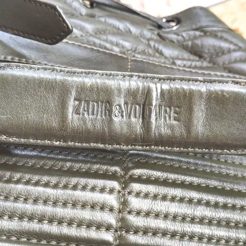 Zadig and Voltaire Bucket Drawstring Shoulder Bag Green