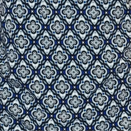 Boden ‘Elodie’ Long Sleeve Wrap Top Geometric Pattern Ruched Women’s Size 12 Blue