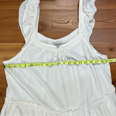 White Birch High Low Babydoll Dress Flutter Sleeveless Cotton Pockets Boho 1X