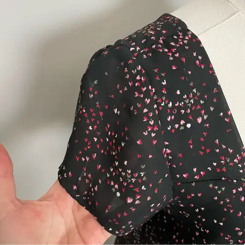 Vintage Y2K Maxi Dress Sweetheart Neckline Heart Flower Print Whimsical Black Size 8