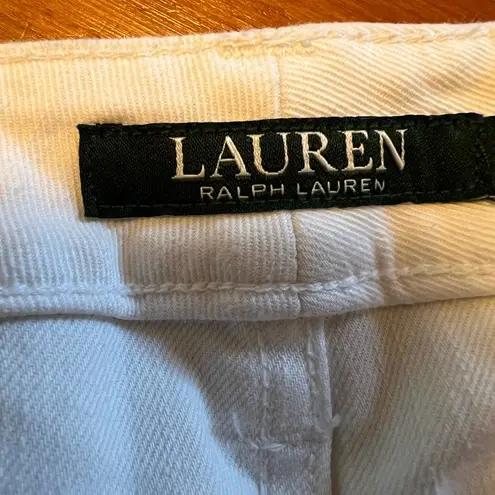 Ralph Lauren Lauren  White Crop Jeans Pants Cropped Straight NWT Size 16W FLAW