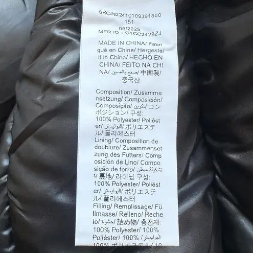 🆕Anewsta Women's Black Mid Length Cinched Waist Hooded Jacket Size L