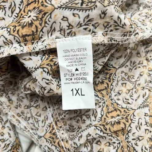 Hayden  Brown Empire Waist Sundress with Bishop Sleeves Size 1XL