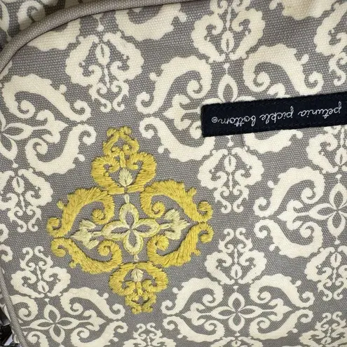 Petunia Pickle Bottom Diaper Bag Backpack Floral Pattern, Grey White Yellow Gray
