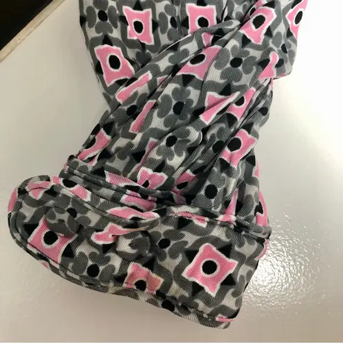 Atos Lombardini Long Sleeve Stretchy Mini Dress Pink Grey Mod Retro EU40 US Sz S