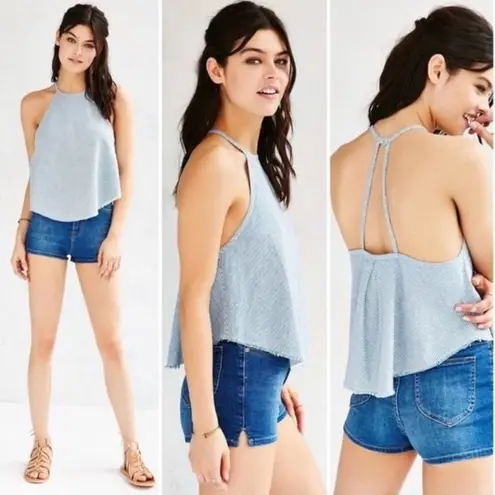 BDG  UO blue white stripe halter tank top shirt