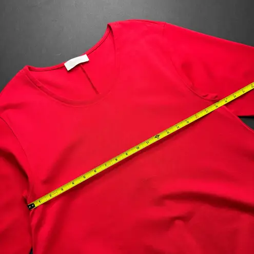 NOEN Nordic Ponte Knit Cocoon Hem Dress 3/4 Sleeve Red Sz 4