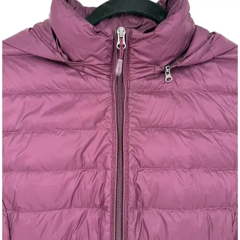 32 Degrees Heat Womens Packable Hooded Down Puffer Jacket Coat Purple Sz Medium