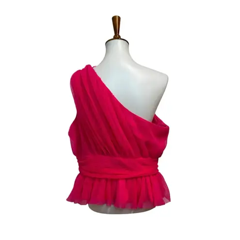 Endless Rose NWT One Shoulder Shirred Tulle Top Hot Pink Size XL