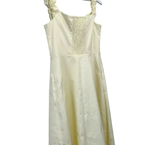 NWT Favorite Daughter The Lovesick Ruffle Strap Midi Dress in Ivory Size 14 Yellow