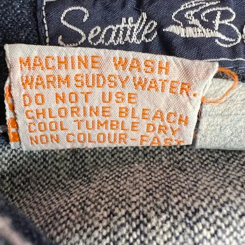 Vintage Seattle Blues Jeans Indigo Dye White Stitching High Waisted Size 3 Blue