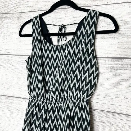 Sweet Storm Sleeveless Casual Fit & Flare Dress Black White & Teal Size Small