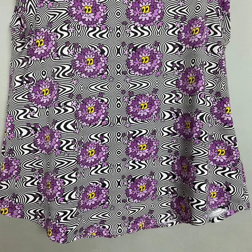 Nooworks Muscle Tee Haze Print Size XL Floral Psychedelic Print Women Tank Top