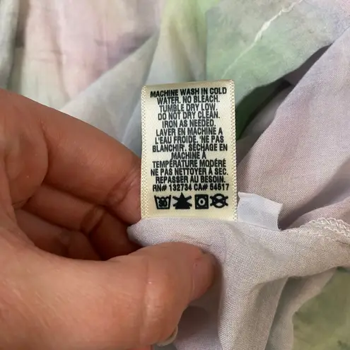 Bella Dahl Smocked Short Sleeve Blouse in Ethereal Pastel Size S Boho Indie