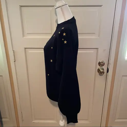 Meister Black Sweater with Gold Stars Size L