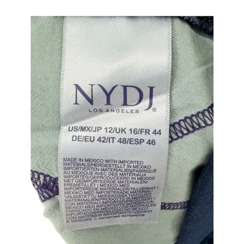 NYDJ Alina Pull-On Ankle Skinny Jeans Mason Blue Lift Tuck Denim Stretch 12 NWT