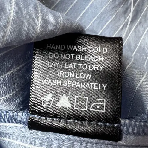 House of Harlow NWOT Ivory Blouse Light Blue Stripe Button Down Shirt - XL