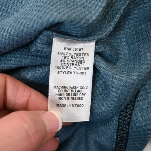 Baea Women's M Boho Mixed Sleeve Denim Blue Top NEW Size M