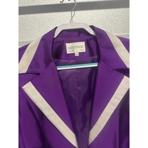 Vintage Lily & Taylor Wool/ Silk Blazer, Size 12, Purple