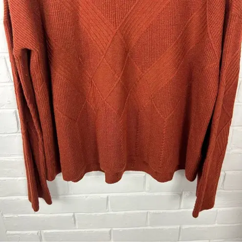 Smartwool Burnt Orange Merino Wool Blend Cable Knit Sweater Size L