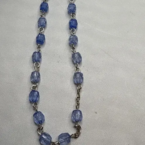 Blue Plastic Bead Rosary Miraculous Medal Crucifix Zip Up Rosary Pouch Catholic