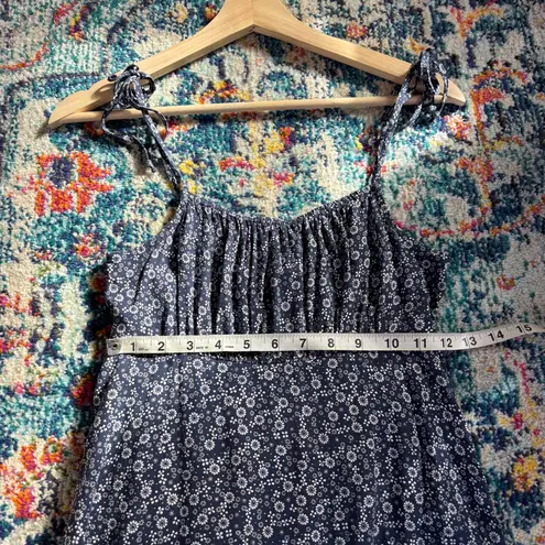 American Eagle Outfitters navy floral ruched square neck mini dress