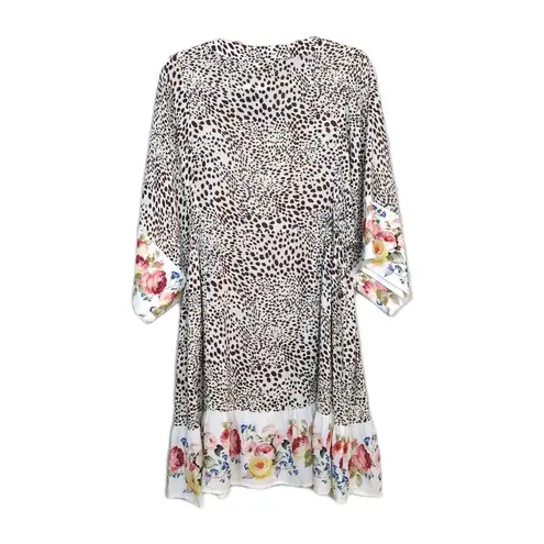 Johnny Was Oksana Panel Short Coverup Dress Multicolor Prints Women's Small