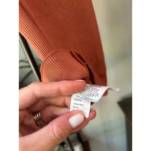 Nation Ltd Gigi Tank with Poplin Ties ORANGE Rust Womens Size XS