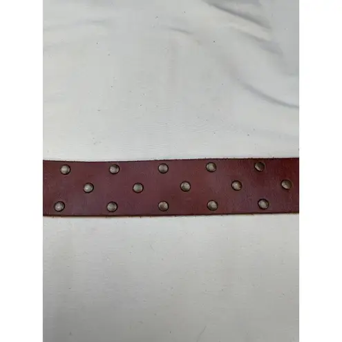 Vintage Womens Brown Leather Belt with Copper Studs Size S SKU 6509