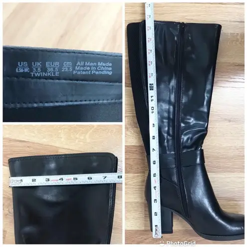 Naturalizer SOUL Black Wide Calf Chunky Heel Boot Knee High Size 6.5 New