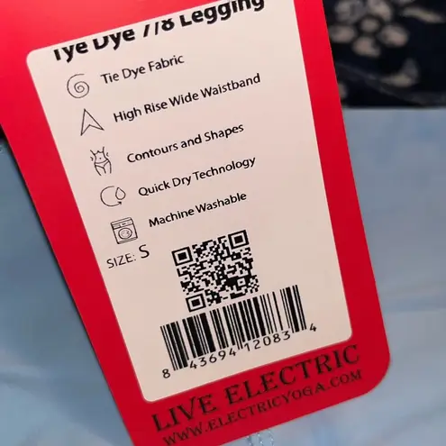 NWT! Live Electric Tye Dye Fitness Yoga Athletic Leggings Blue