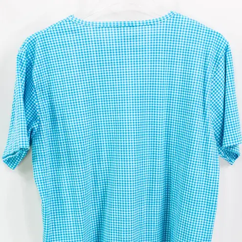 Cabin creek  Blue White Vintage 1990s Gingham Check Plaid Top