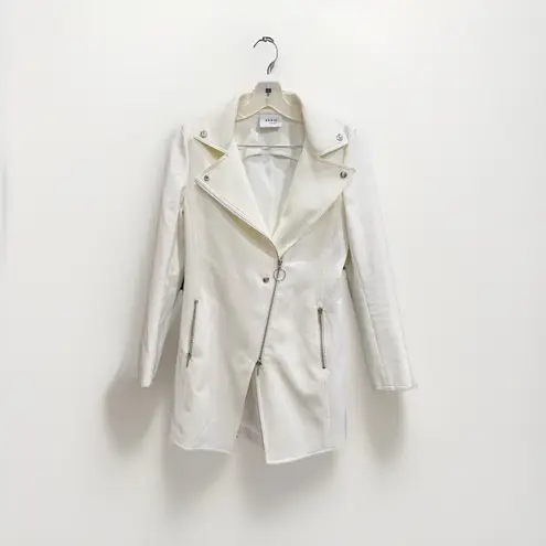Akris Punto Asymmetrical Zip Moto Jacket Coat Size 4