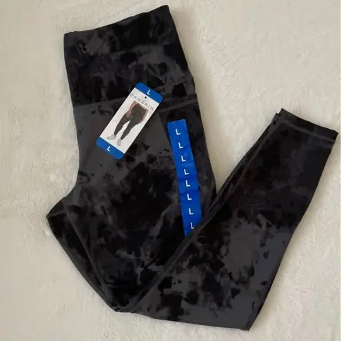 Danskin Ladies High Rise 7/8 Tie Dye Legging with Pockets, Large (12-14)