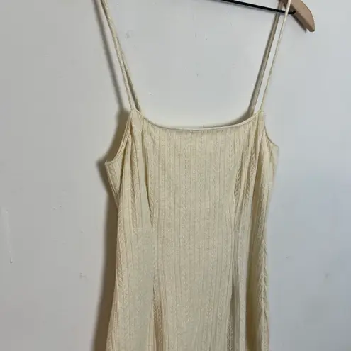 Saylor - Tirzah Pointelle Knit Spaghetti Strap Square Neck Sheath Mini Dress