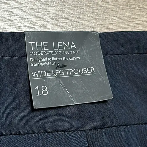 Lane Bryant  The Lena Soft Twill Navy Blue Wide Leg Crop Trouser Size 18 Short