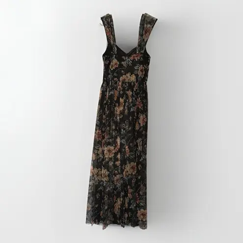 Candalite Vintage Women Dark Floral Whimsigoth Midi Dress Small Fairy Grunge