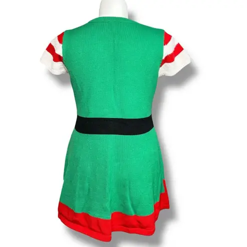 Holiday Time Womens Christmas Elf Fit and Flare Sweater Dress Festive Sequin XL