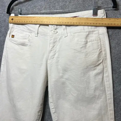 Just USA Y2K White Flare Leg Jeans Size 7 Low Rise Denim Stretch Bootcut Vintage