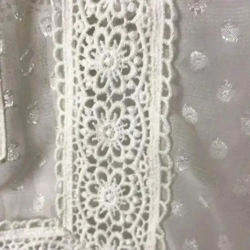 Daniel Rainn WO SZ 1X CREAM SWISS DOT SHEER TOP