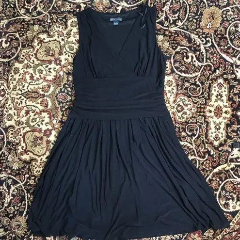 Jessica Howard Black Ruched waist V-Neck Midi Dress 18 sleeveless