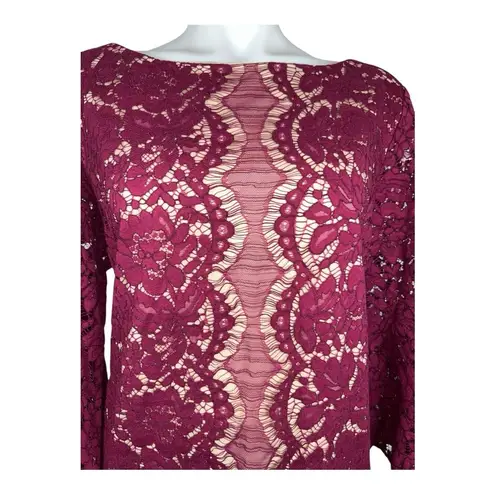 Gabby Skye Dress Size 18W Purple Lace Bell Sleeve.