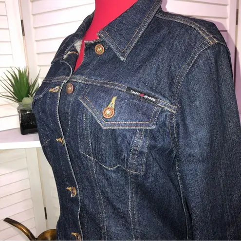 DKNY Y2K vintage  dark blue denim jeans jacket sz M