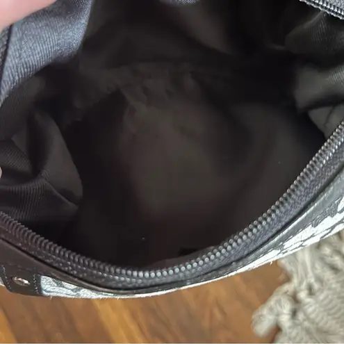 Small printed barrel bag/ purse with metal stud accents. Zipper closure. (Y2K) Black