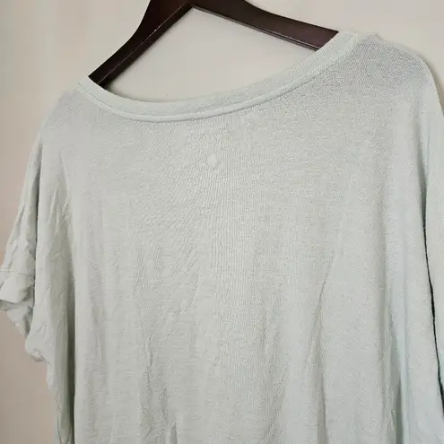 Stylus Light Green Ruched Top Womens XL Athleisure Workout Short Sleeve Casual