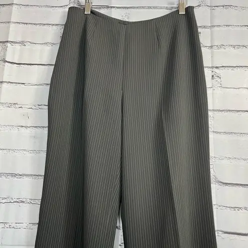 Jones New York  Black Pinstripe Wide-Leg Pants Size 6 Office Preppy Classic Y2K