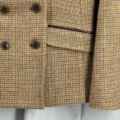 Pendleton Wool Jacket Brown Checked Double Breasted Thomas Kay Collection Size 8