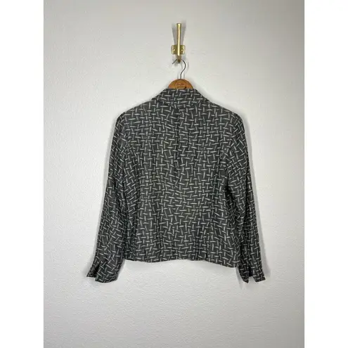 Nina Mclemore Textured Blazer Jacket Size 8 Viscose Silk Work Career